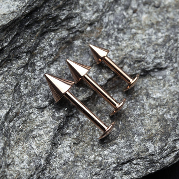Detail View 1 of Rose Gold Plated Basic Steel Spike Labret